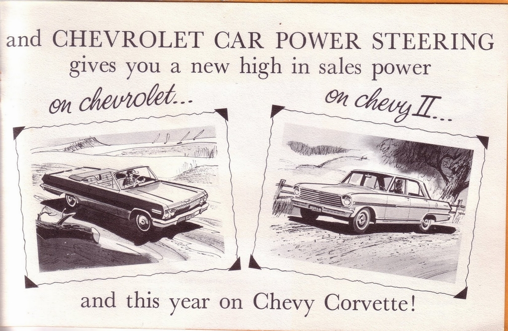 1963 Chevrolet Power Steering Profit Booklet Page 1